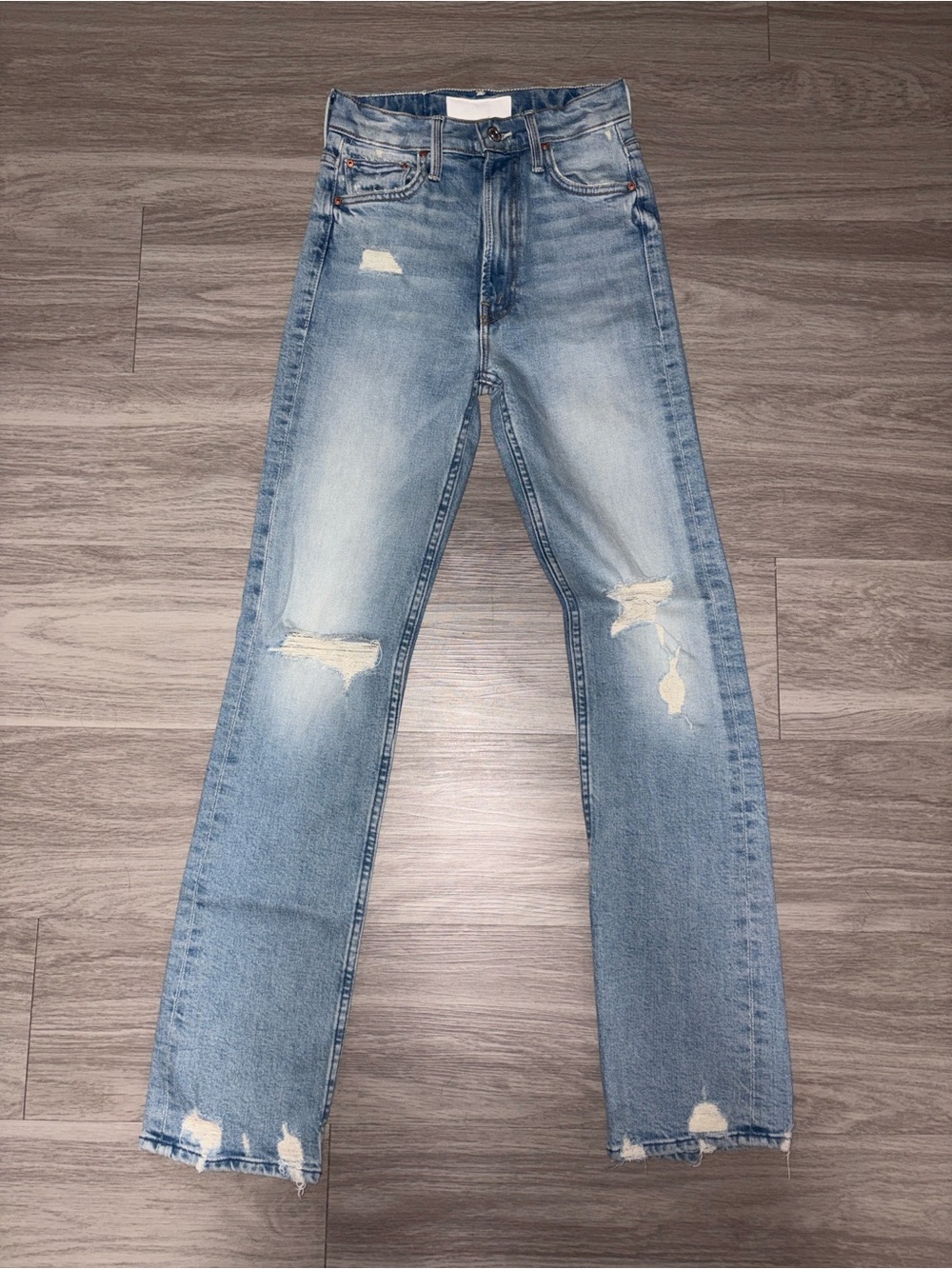 Classic Light Blue Distressed Women's Straight-Leg Jeans